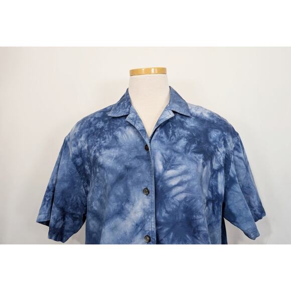 Vintage 90s Blue Tie Dye Top Pants Set Misses Size S L - Picture 3 of 11